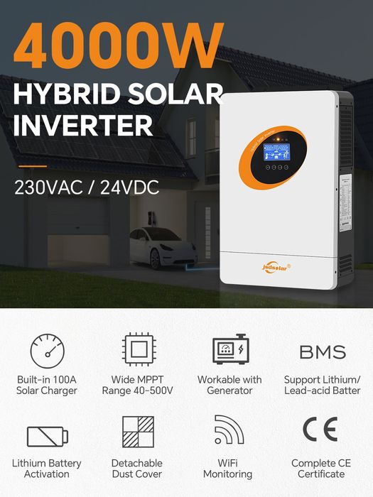 В наявності Гібридний  інвертор 24v 4KW JSDsolar  WiFi краще ніж Anenj