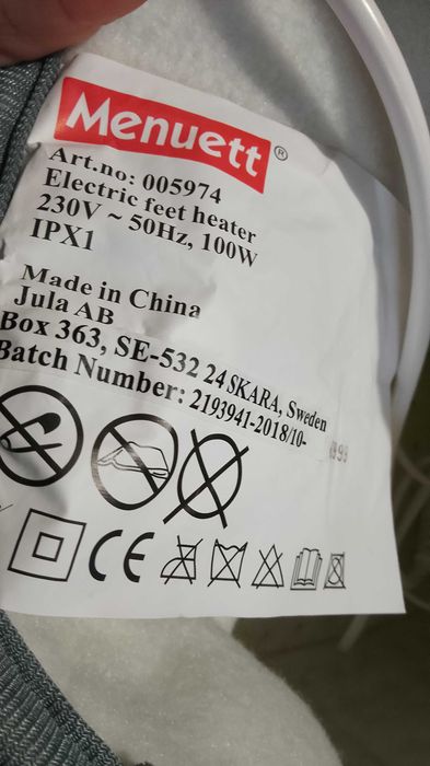 ocieplacz-podgrzewacz śtóp szwedzki Menuett- 6 poziomów elekt