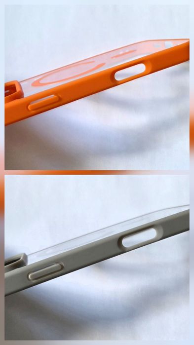 Etui/case pomarańczowe i szare z magsafe na iPhone'a 17 pro max