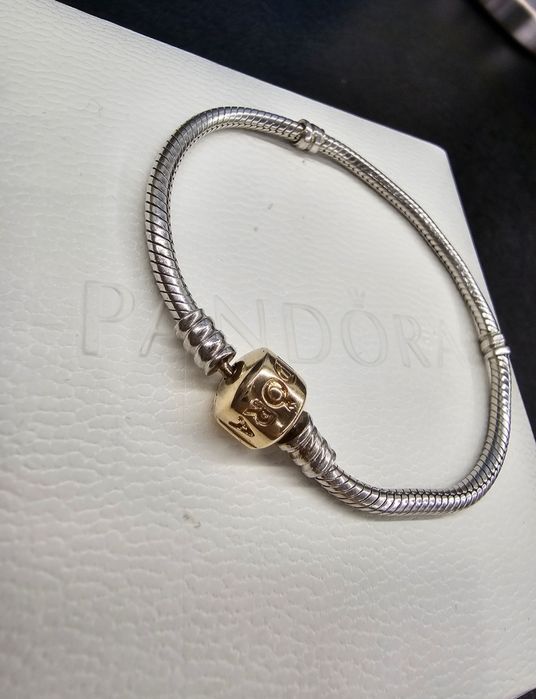 Pandora bransoletka TT 14k złoto, srebro 18 cm