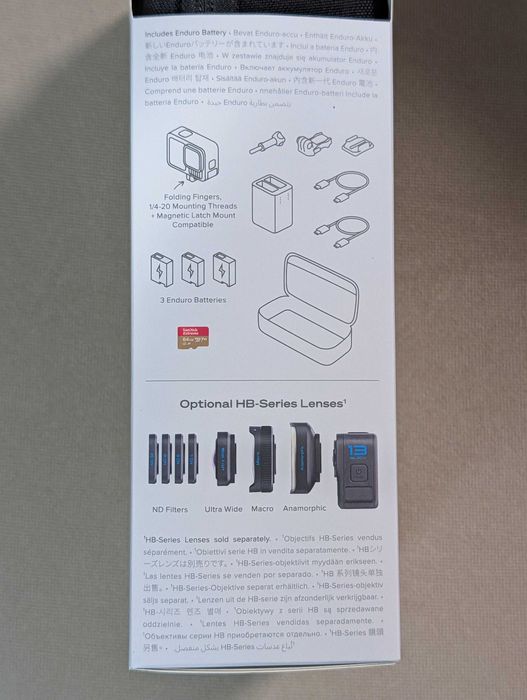 GoPro Hero13, carregador duplo, 3 baterias Enduro, microSD 64GB-SELADA