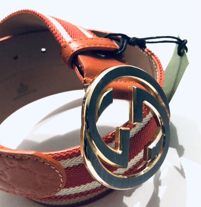 Pasek skora naturalna Gucci Boss orange