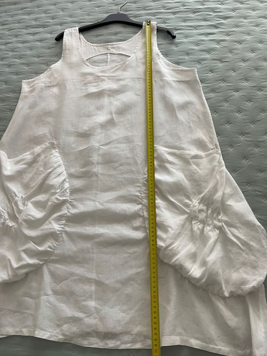Vestido midi 100% linho com bolsos