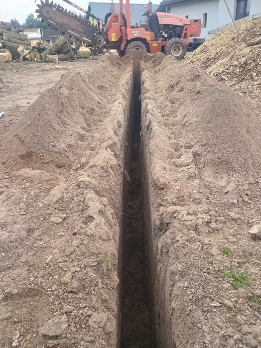 Wykopy liniowe koparka łańcuchowa prąd światłowody ditch witch rt45