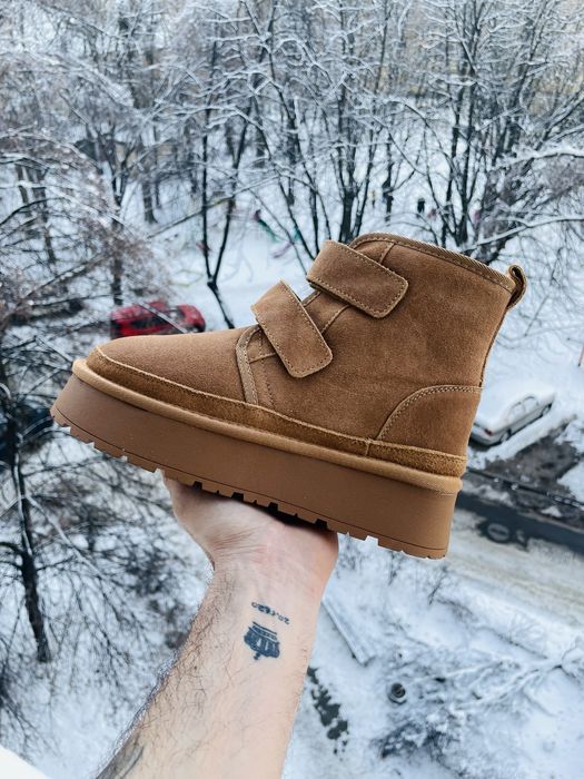 Угги Ugg хайтопы ботинки натуральный замш зимние высокая подошва мех