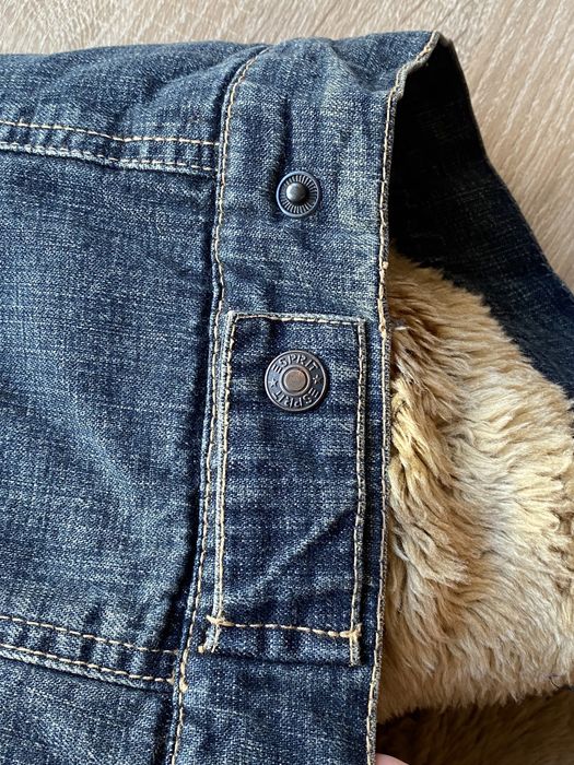 жилетка y2k джинсова на штучному хутрі вінтаж