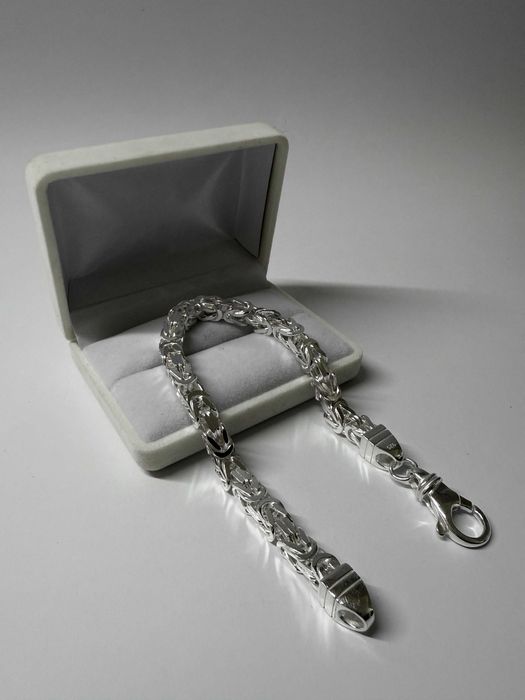 Srebrna Bransoletka Królewska 42 GRAM 23 CM NOWA ! PR. 925 Okazja !