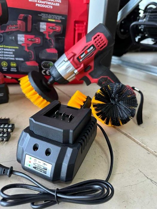 Conjunto rebarbadora + maquina de impacto + furadora