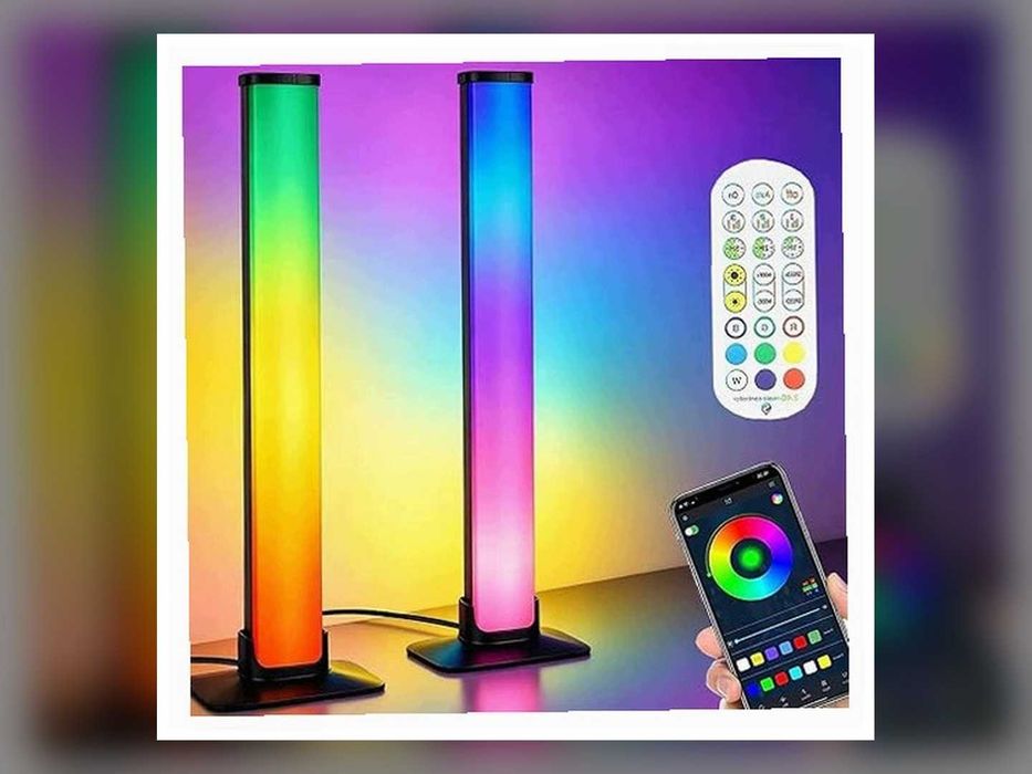 NOWE Zestaw 2 Listwy LED RGB Oświetlenie do Gamingu PC TV Pilot Aplikacja Bluetooth Synchronizacja z Muzyką Dekoracja Świetlna