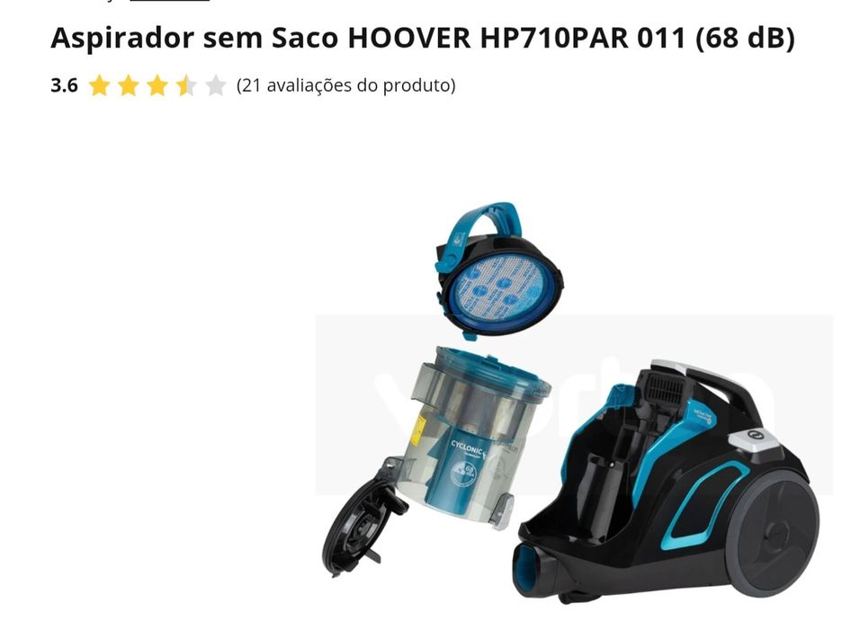 Grande oportunidade  Aspirador sem Saco HOOVER HP710PAR 011 (68 dB)