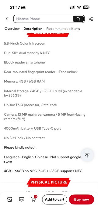 Não negociável E ink phone Hisense A5 Pro CC
