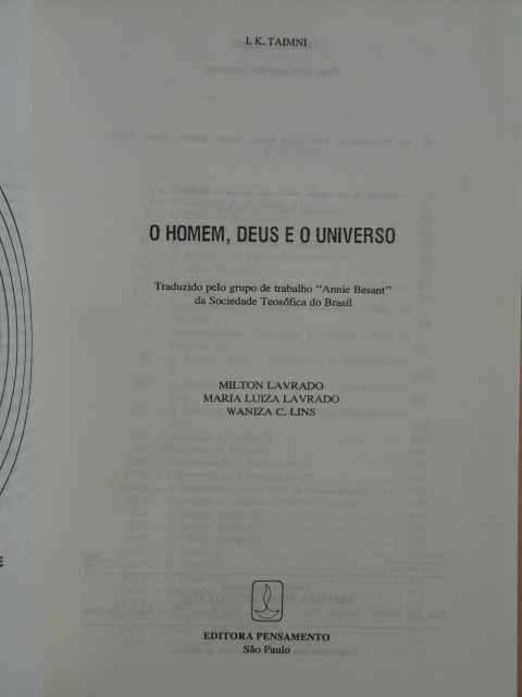 O Homem, Deus e o Universo de I. K. Taimni