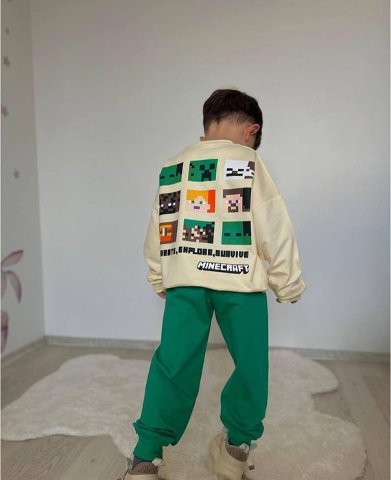 Костюм в стилі Майнкрафт, якісна двонитка, без утеплення, Туреччина