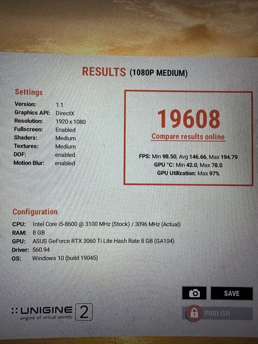 Відеокарта RTX 3060Ti 8 GB ASUS