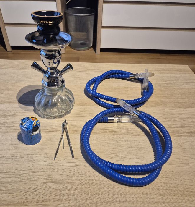 Fajka wodna + węgielki i szczypce