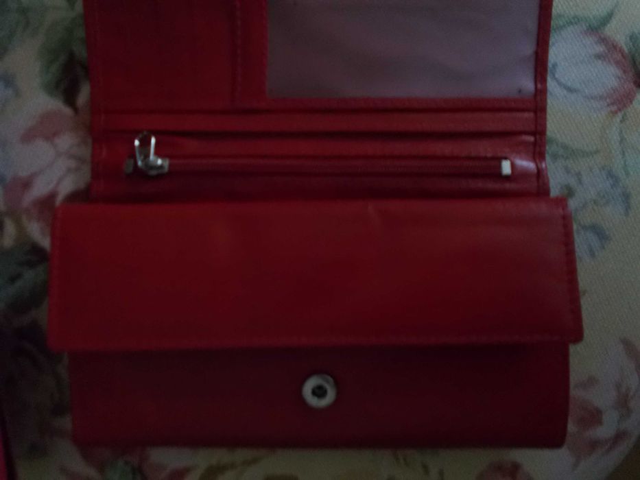 Klasyczny Skórzany Portfel Bellugio-Mocna Czerwień