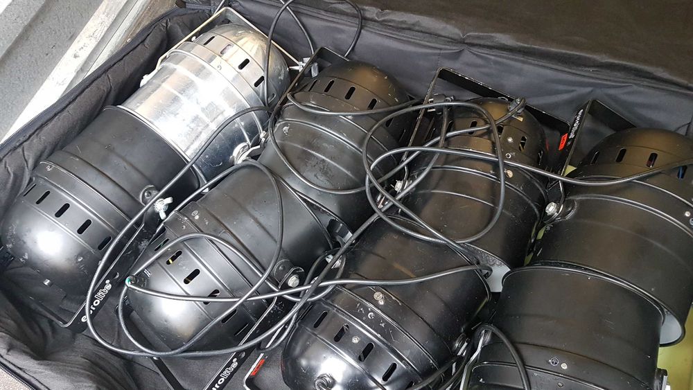 EuroLite światła sceniczne(8) wraz z futerałem