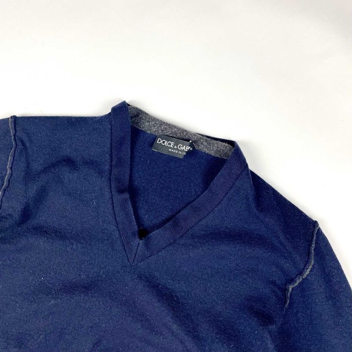 Dolce & Gabbana navy wełniany sweter vintage