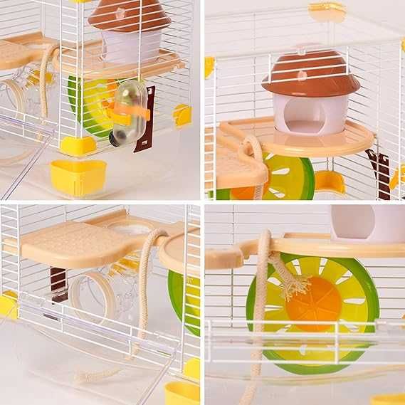 Mała klatka domek dla chomika myszy gryzonia z akcesoriami