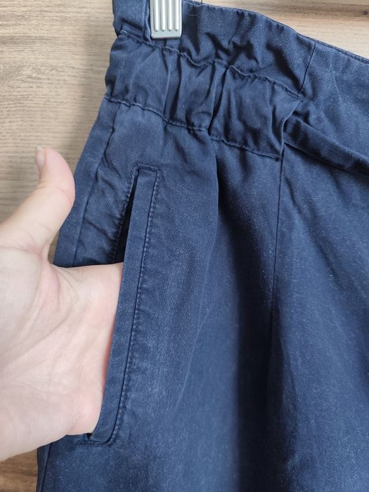 H&M 40 granatowe szerokie spodnie wysoki stan szwedy