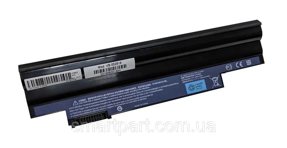 Акумулятор для ноутбука Acer AL10A31 Aspire One D255 11.1V Black 5200m