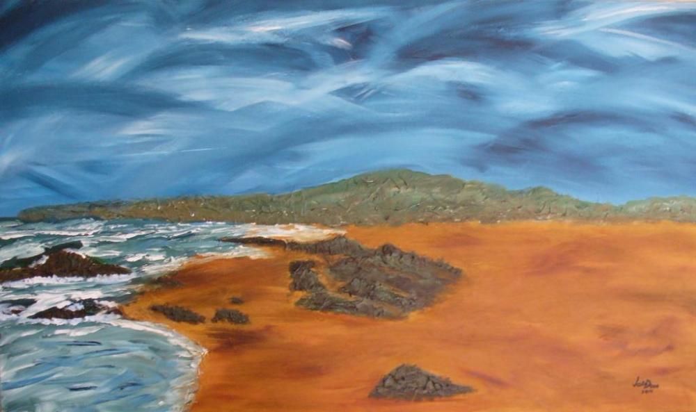 Praia do Guincho - acrilico sobre tela 1,20 x 0,80 cm