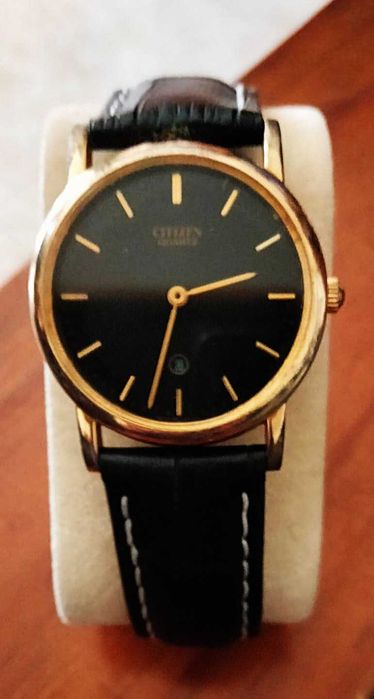 Citizen Quartz genuíno – Clássico Elegante • Bracelete de Pele Nova