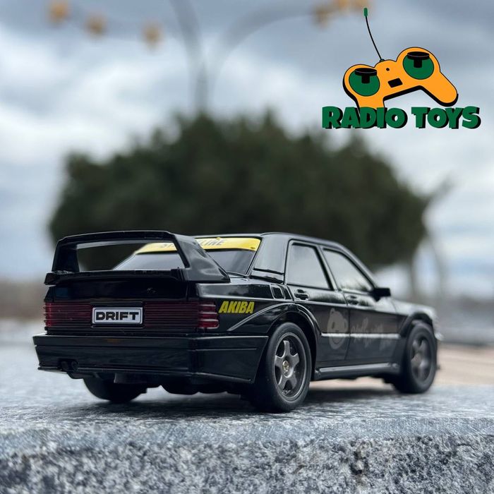 Дрифт машинка Mercedes W201 Mini Drif Черная на радиоуправлении 1:43
