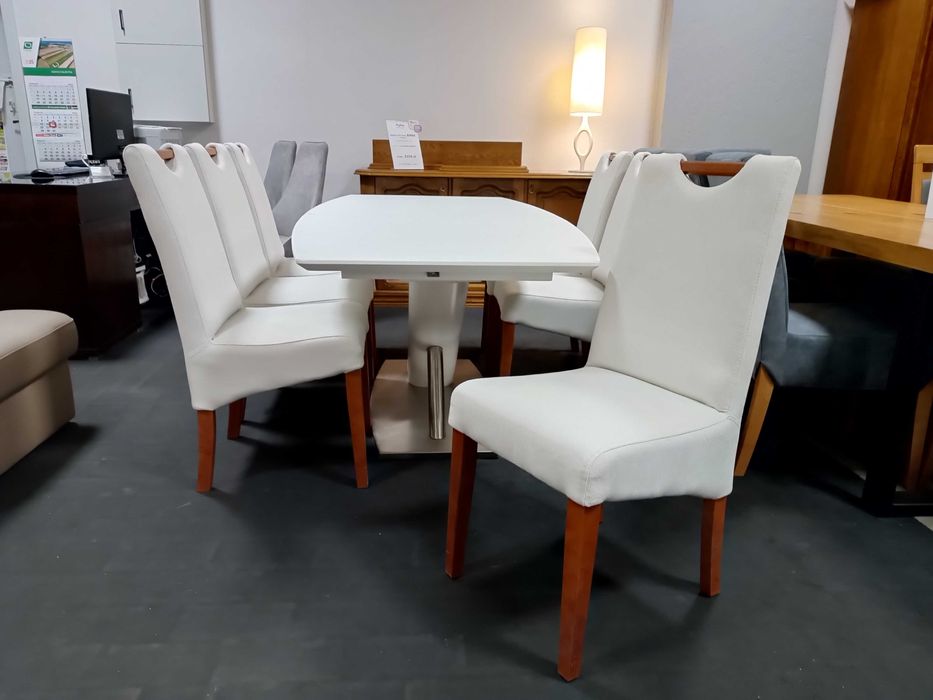 Nowe Krzesło z RĄCZKĄ - w Tkaninie Zmywalnej, 6 szt. -50% =MEBLE PYKA