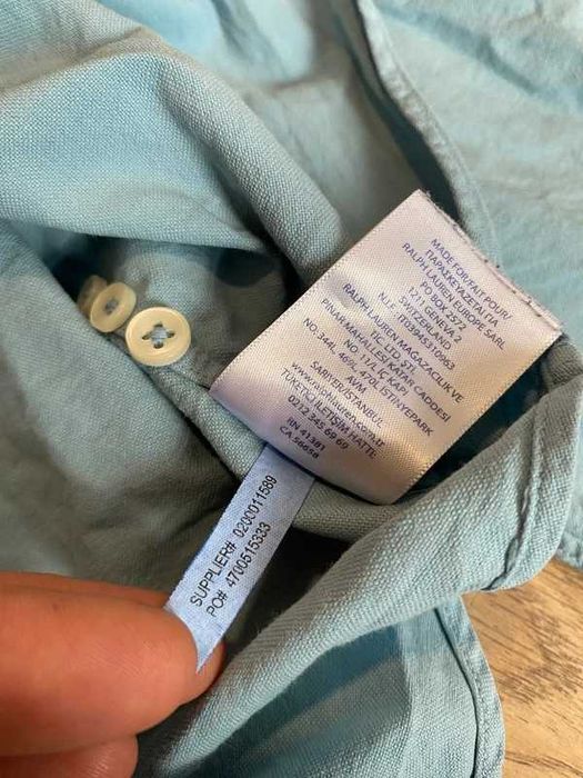 Koszula męska Ralph Lauren Logo haft M slimfit niebieski old money shirt