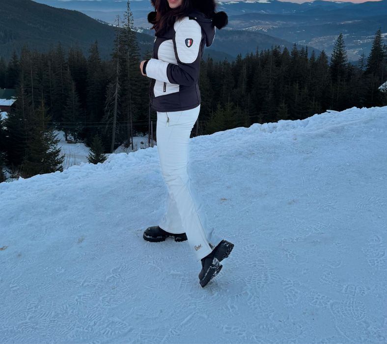 Лыжный костюм женский франция белый черный