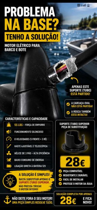 Motor Barco Elétrico. Danificado ler anúncio