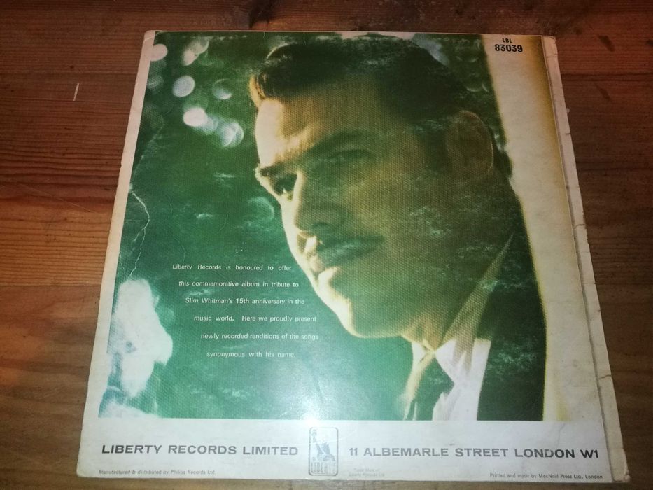 SLIM WHITMAN’S (Country Music) - 15TH Anniversary Album LP