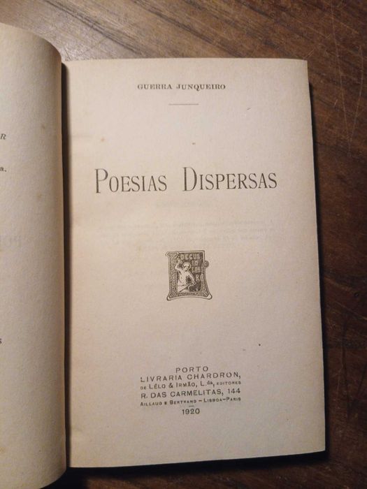 Guerra Junqueiro, Poesias Dispersas (Livraria Chardron, de Lello & Irmão, L.da, editores / Aillaud e Bertrand, 1920)