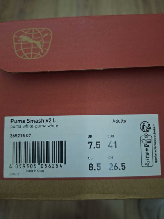 Шкіряні кросівки чоловічі бренду Puma Smash v2 L, розмір 41