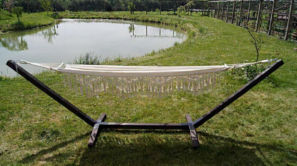 Zestaw Stelaż + Hamak 2os Boho komplet przenośny Comfort Zone 200 KG