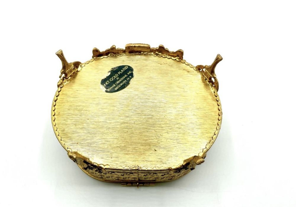 Frascos perfumes e guarda joias antigos banhado a ouro filigrana, âmbar, matson