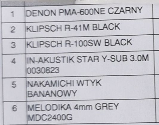 Zestaw Klipsch Denon Hama