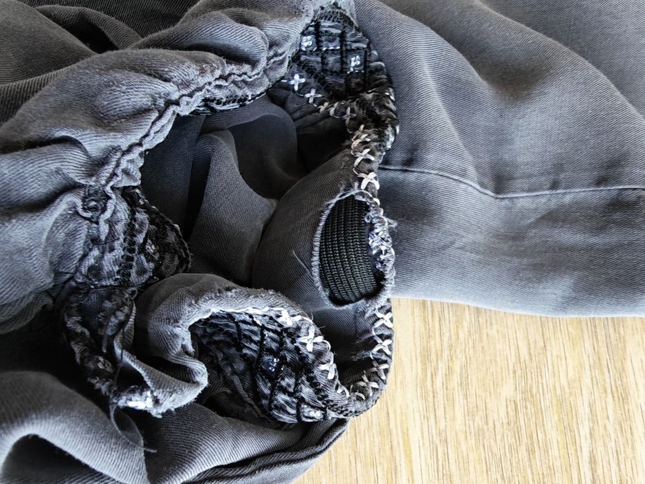 H&M sukienka tunika damska Boho haft lyocell szara rozmiar 46, xxxl