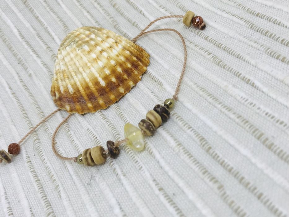 Bransoletka damska,biżuteria Cytryn,Hematyt,kokos