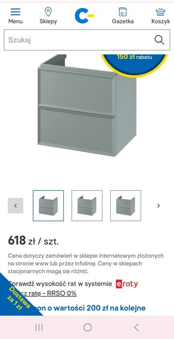 Szafki łazienkowe Cersanit Mille Slim 60 cm