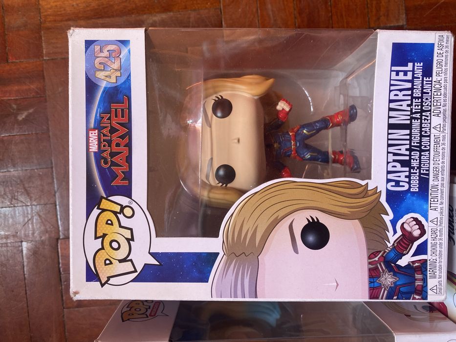 Funko Pop Iron Man, Harley Quinn e Captain Marvel