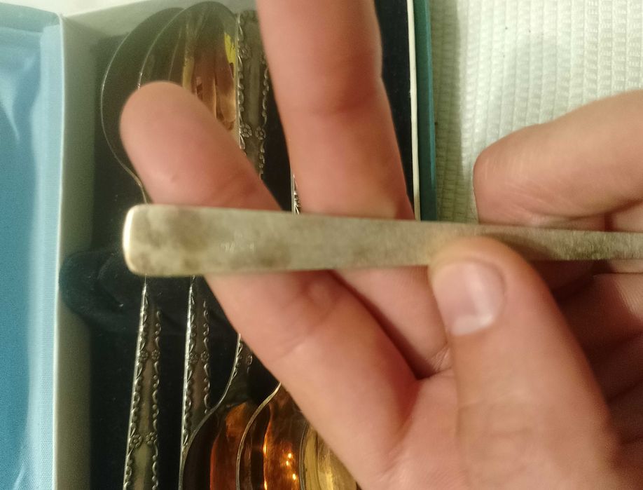 Советские мельхиоровые чайные ложечки с позолотой Таллиннский завод