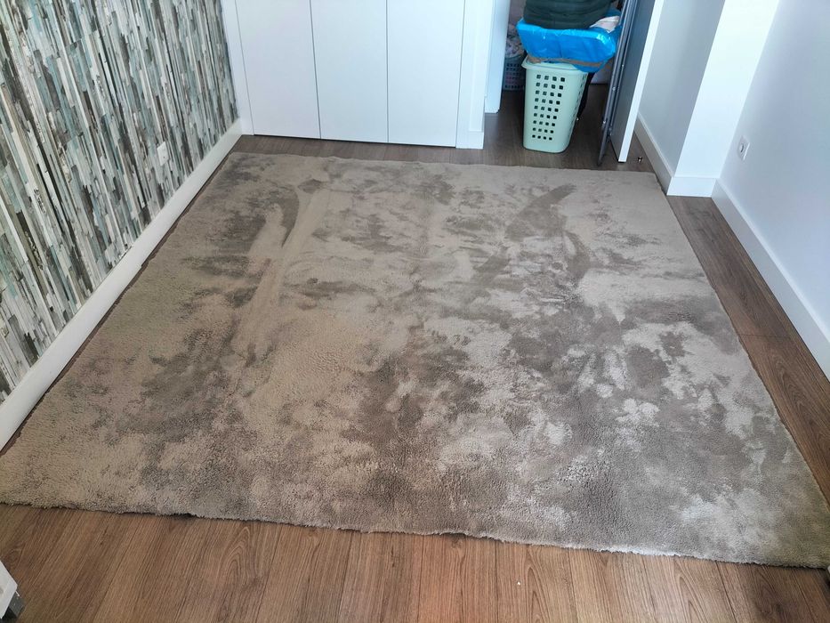 Tapete Shaggy Cinza/Beje 240x340 cm - Muito macio