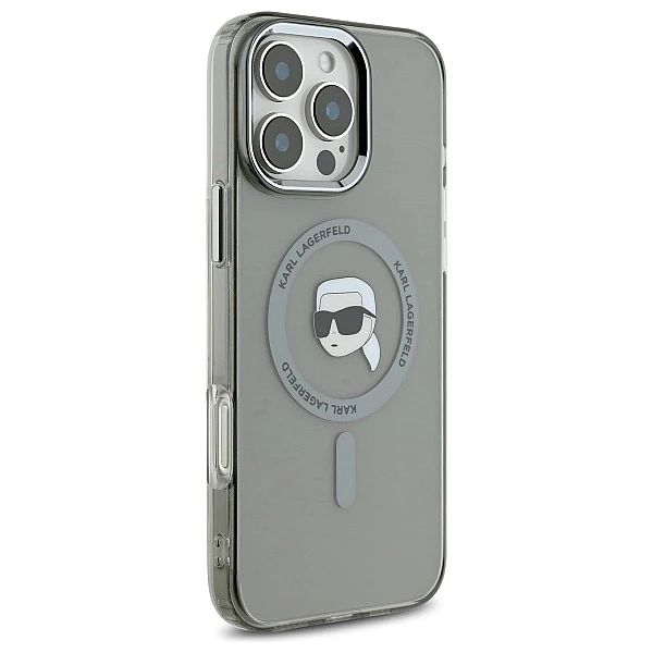 Etui Karl Lagerfeld IML Metal Karl Head MagSafe na iPhone 16 Pro - cza