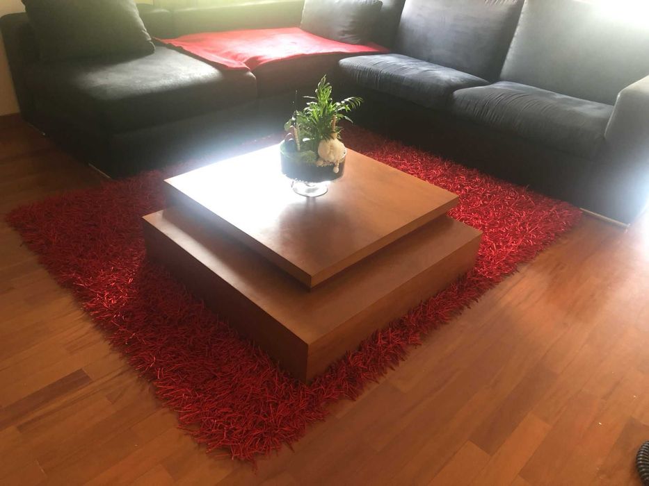 Tapetes de pelo alto vermelhos