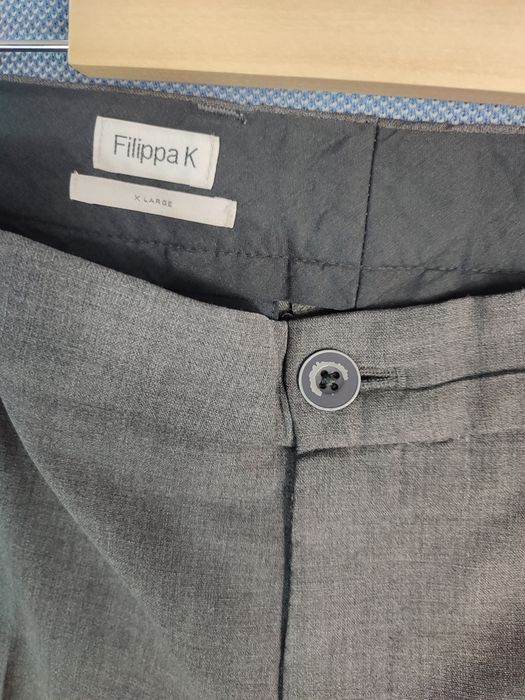 Filippa K grafitowe spodnie męskie wełniane XL klasyczne loose fit ele