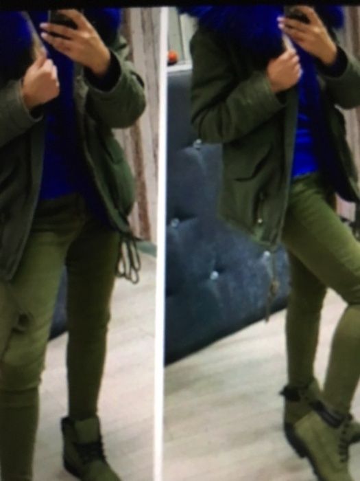 Kurtka z futrem naturalnym .