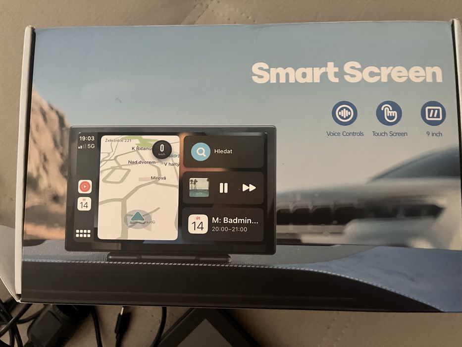 Smart Screen 9" CarPlay/Android Auto sem fios — Novo, completo