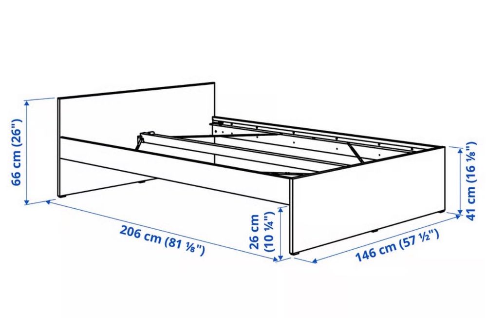Cama VIHALS 140x200 com estrado LURÖY e colchão